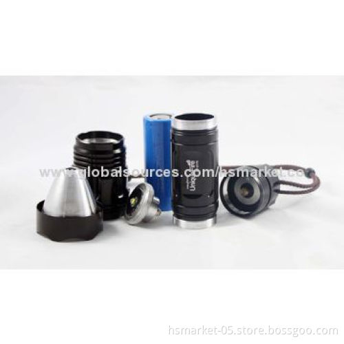 LED flashlight-type bulb, 1 x 26650 rechargeable, Cree XM-L T6 LED, 10 watts, 1100lmNew